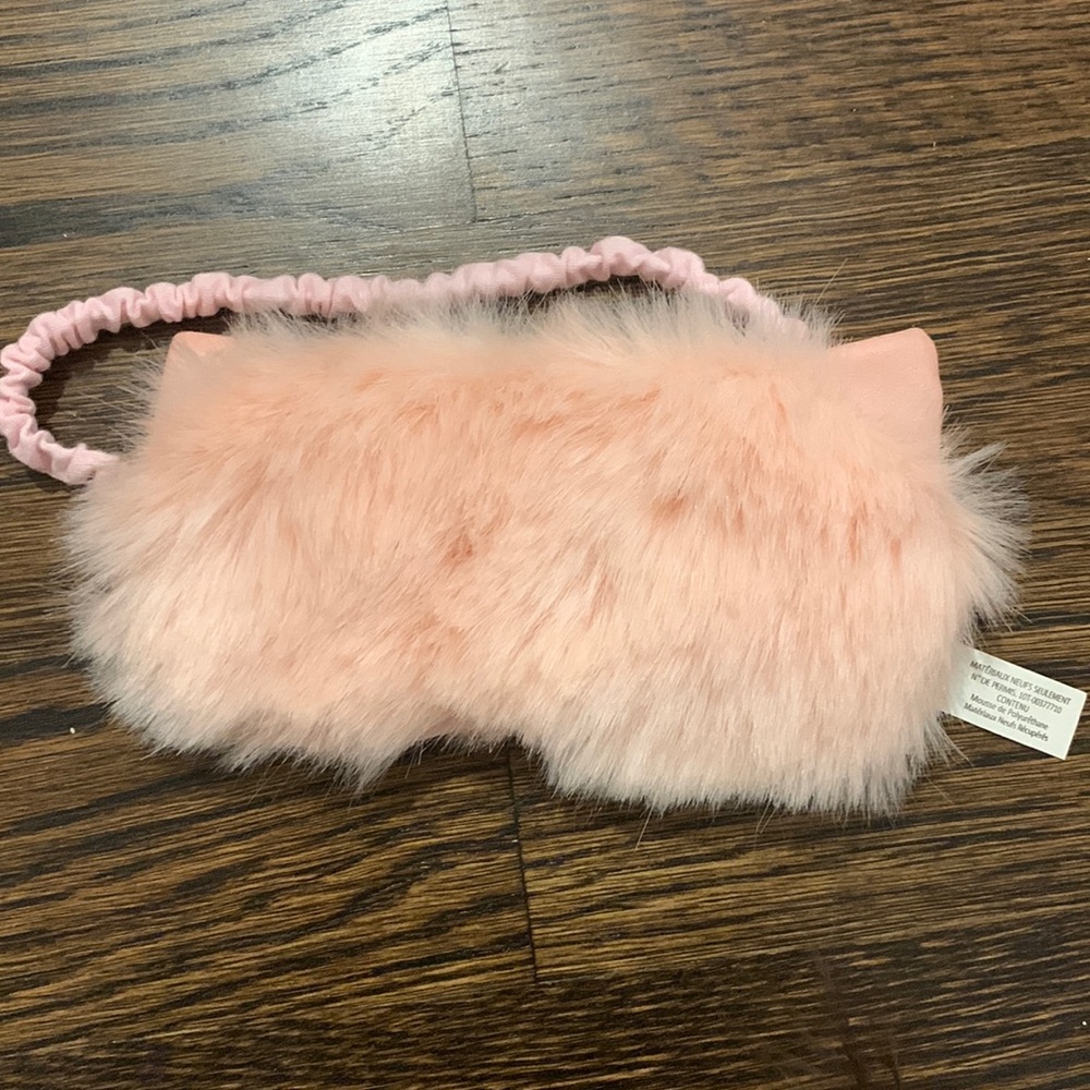 Fluffy Pink Sleep Eye Mask w/ Cat Ears